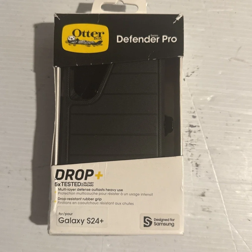 OtterBox Defender Pro Samsung Galaxy S24+ Black Rugged Case and  Holster